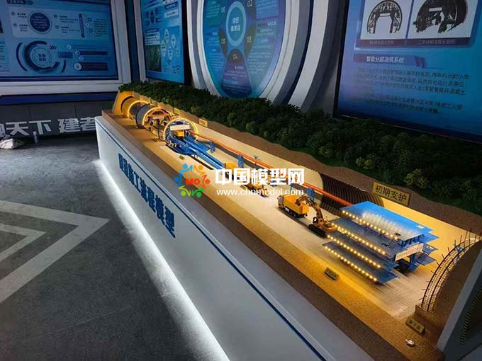TBM 掘進(jìn)機(jī)盾構(gòu)法隧道施工流程沙盤模型
